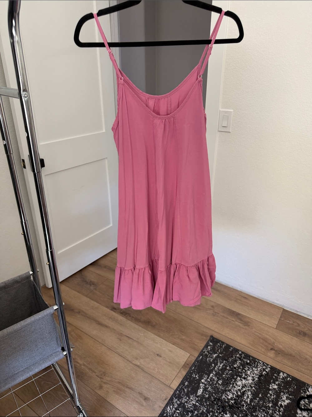 Pink Ruffle Hem Slip Dress - Picture 2 of 3
